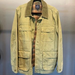 J.Crew Outerwear Olive Green Barn Coat with Corduroy Collar